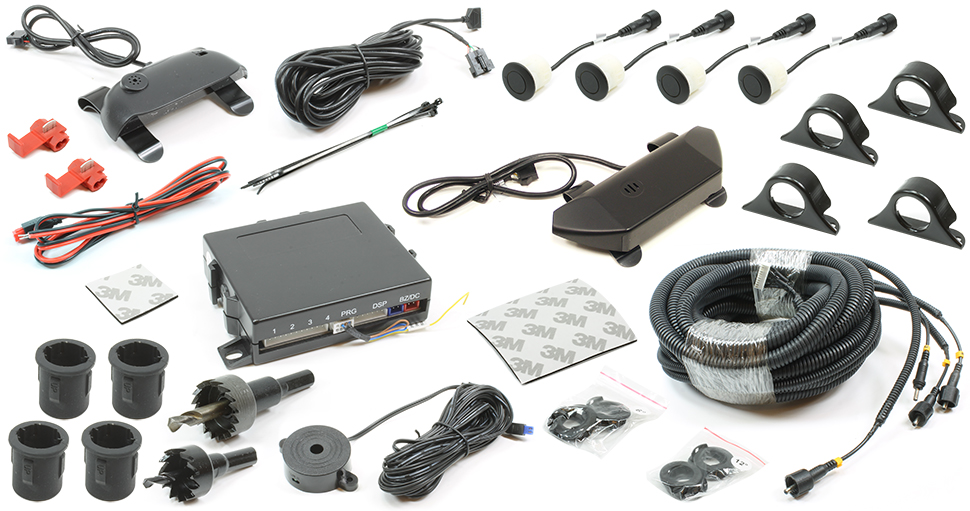 Complete BackZone Truck Voice parking sensor system by Rostra