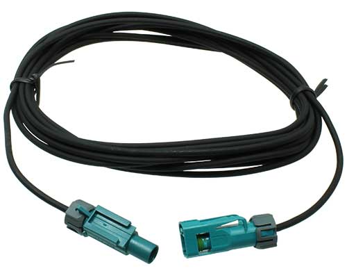 An image showing Rostra part number 250-8669 - a di5-meter LVDS extenion harness for use when relocation the rear around-view camera on a Chevrolet Colorado truck.