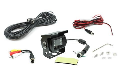 Rostra 250-8150-10M hinge-mount, black CCD color camera with selectable parking grid lines and 10-meter harness