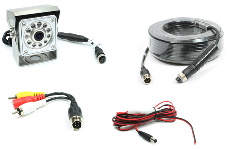 Rostra 250-8098-HD-20M hinge-mount stainless IR-equipped CCD color camera with 20-meter harness