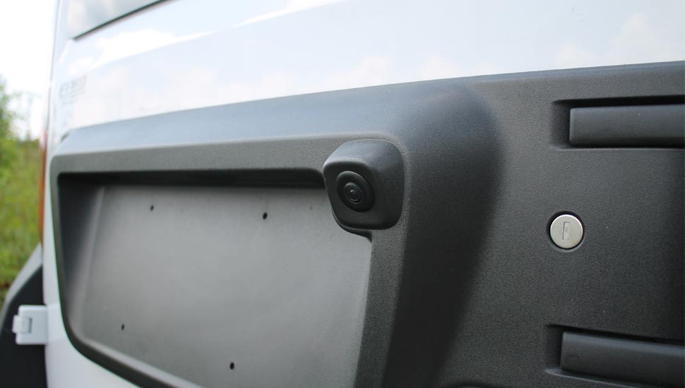 Ram ProMaster City camera installed at rear of van.